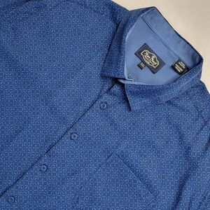 Nat Nast Men Button-Up Camp Shirt 2XL Blue Silk Blend Breathable Hawaiian Resort